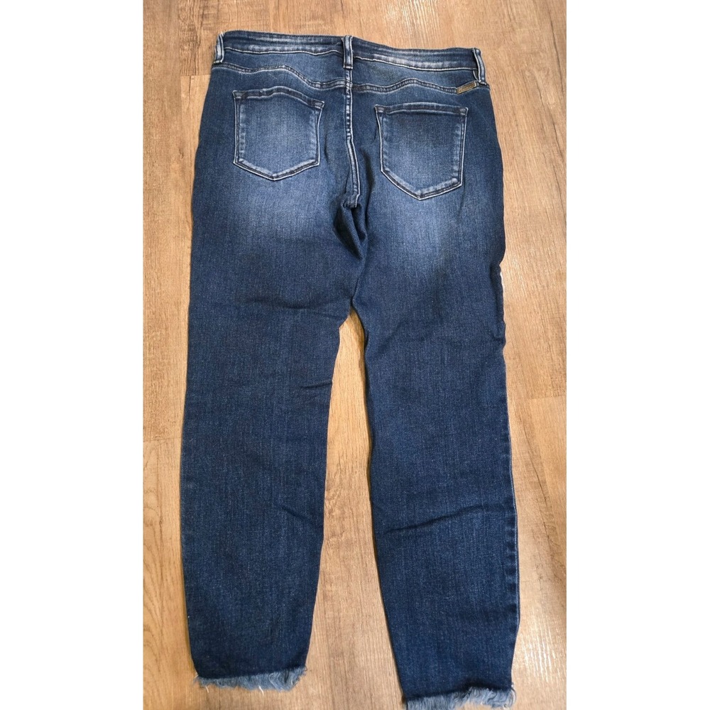 KanCan Maurices Dark Skinny Denim Jeans 31 Stretch Distressed Raw Hem - Picture 5 of 5